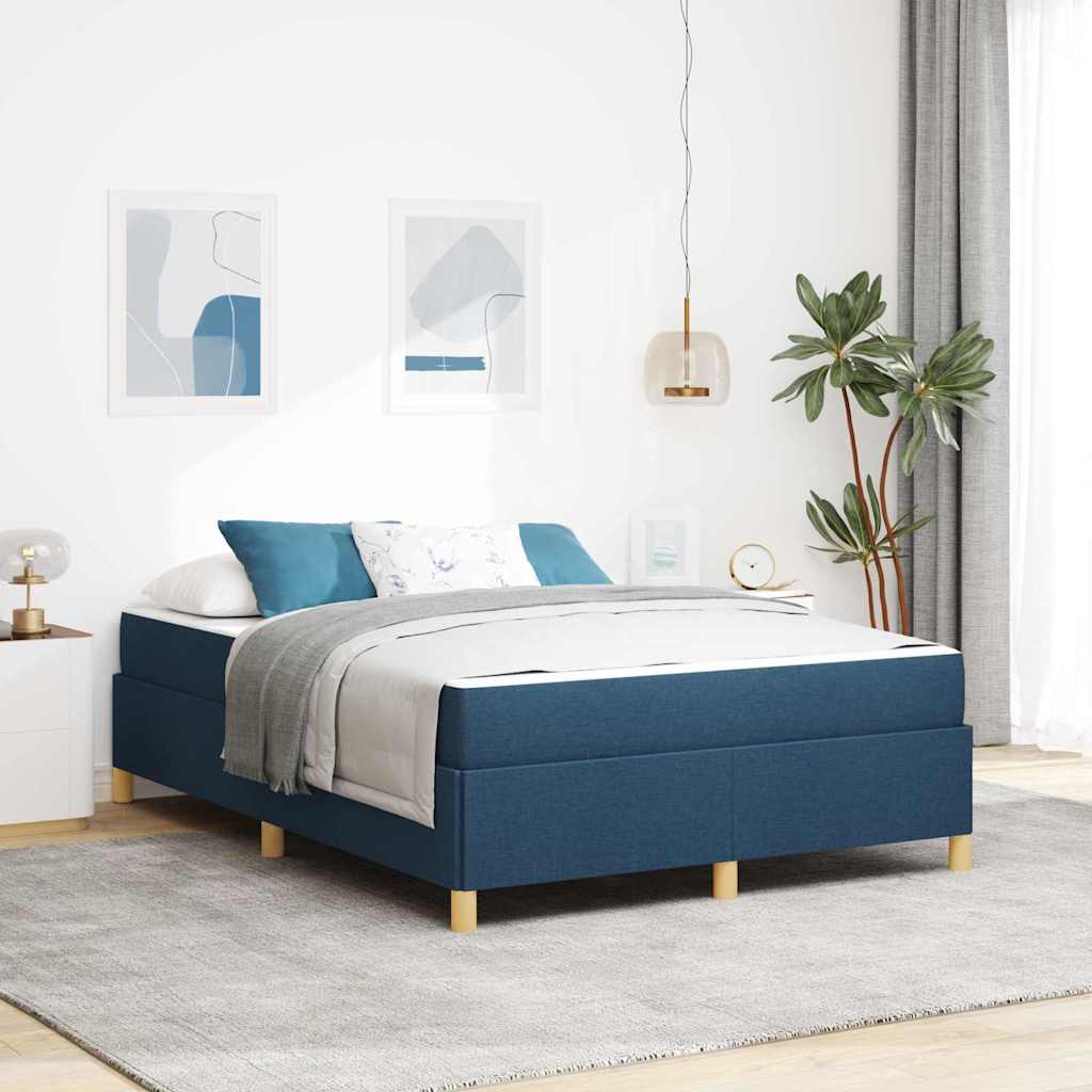 Bedframe met matras Blauw 140 x 190 cm Stof is nu te koop bij PeponiXL, paradijselijk wonen!