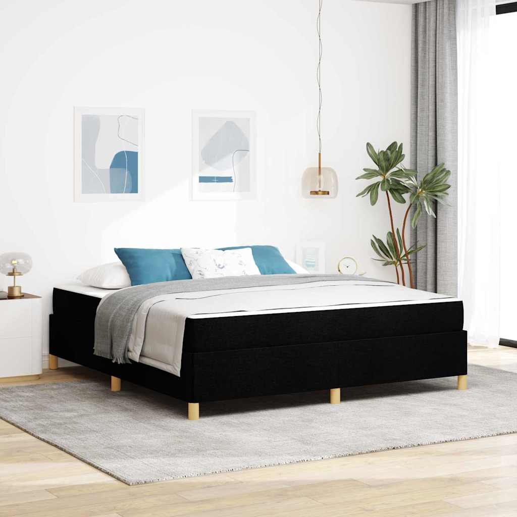 Bedframe met matras Zwart 180 x 200 cm Stof is nu te koop bij PeponiXL, paradijselijk wonen!