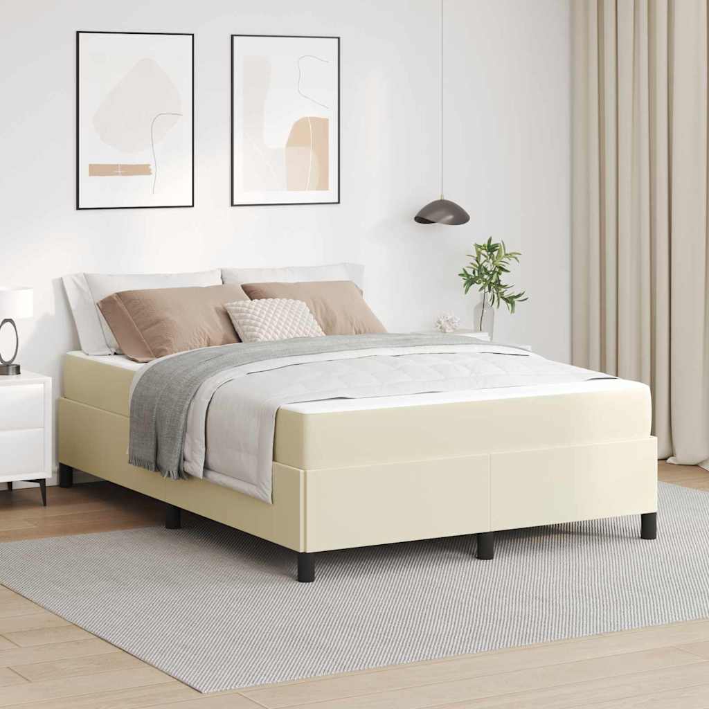 vidaXL Bedframe met matras Crème 160 x 200 cm Stof