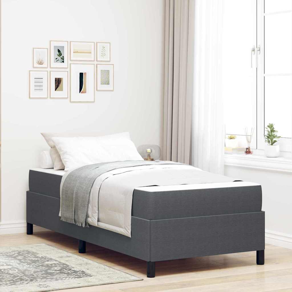 Bedframe met matras Donkergrijs 90 x 200 cm Stof is nu te koop bij PeponiXL, paradijselijk wonen!