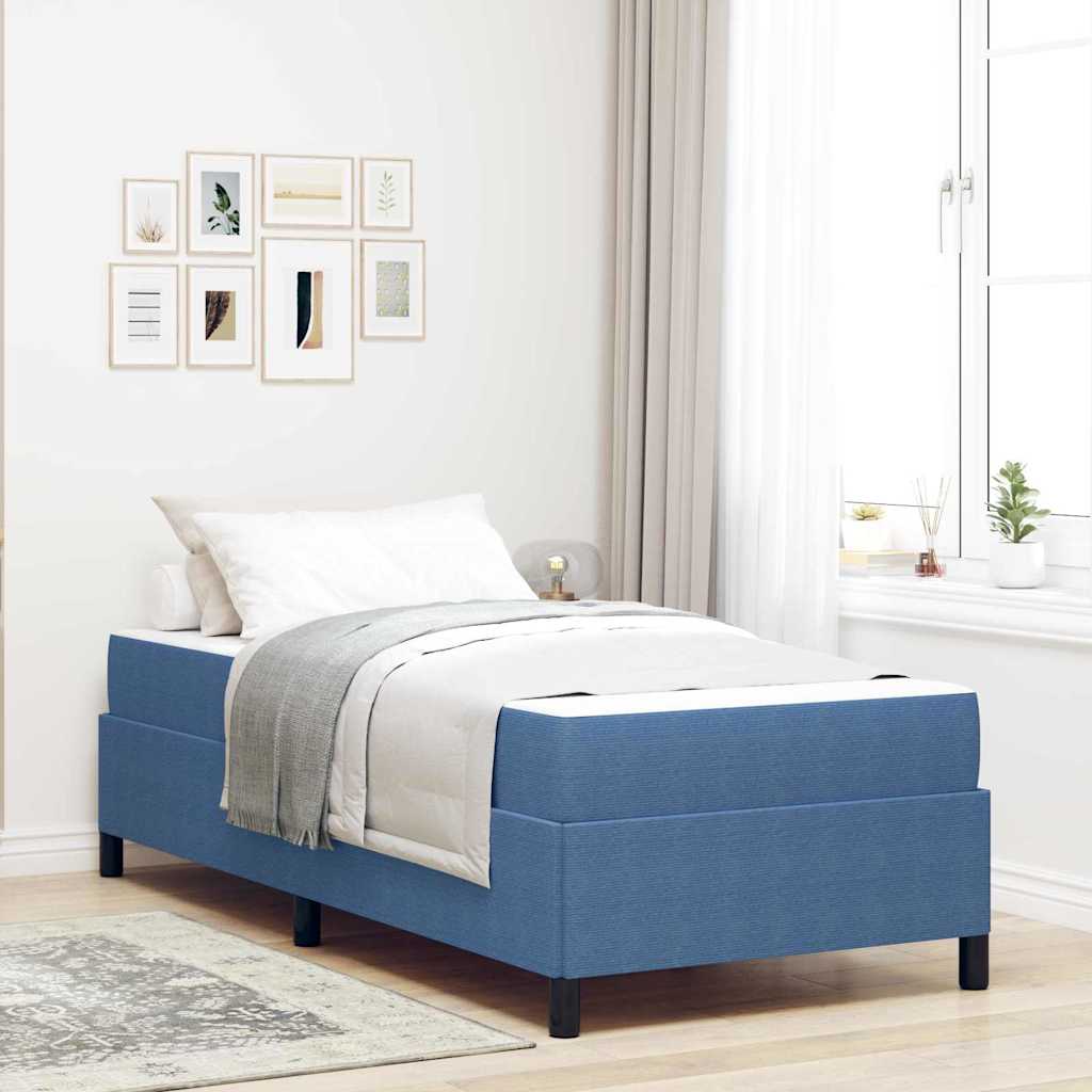 Bedframe met matras Blauw 90 x 200 cm Stof is nu te koop bij PeponiXL, paradijselijk wonen!