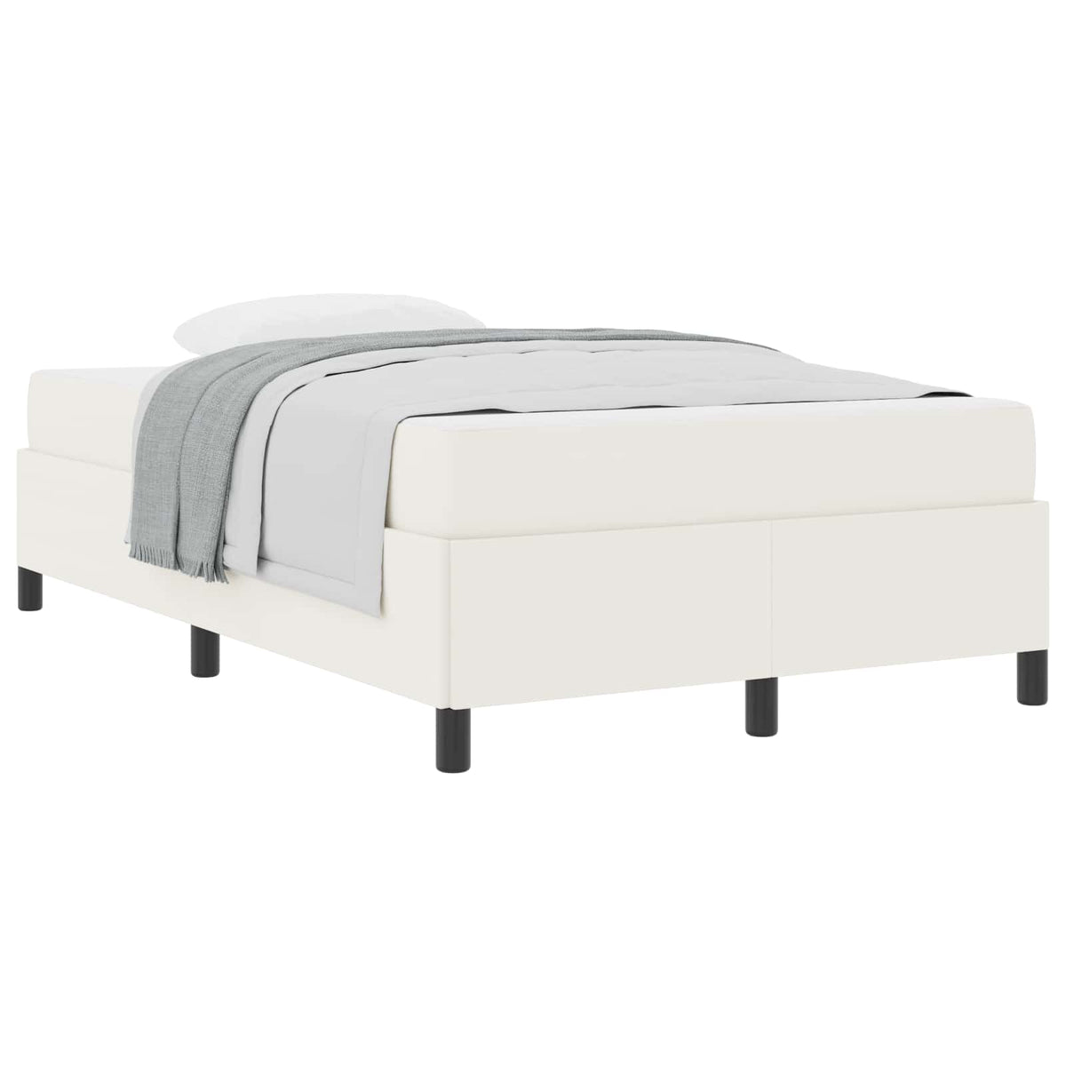 Bedframe met matras Crème 120 x 200 cm Stof is nu te koop bij PeponiXL, paradijselijk wonen!