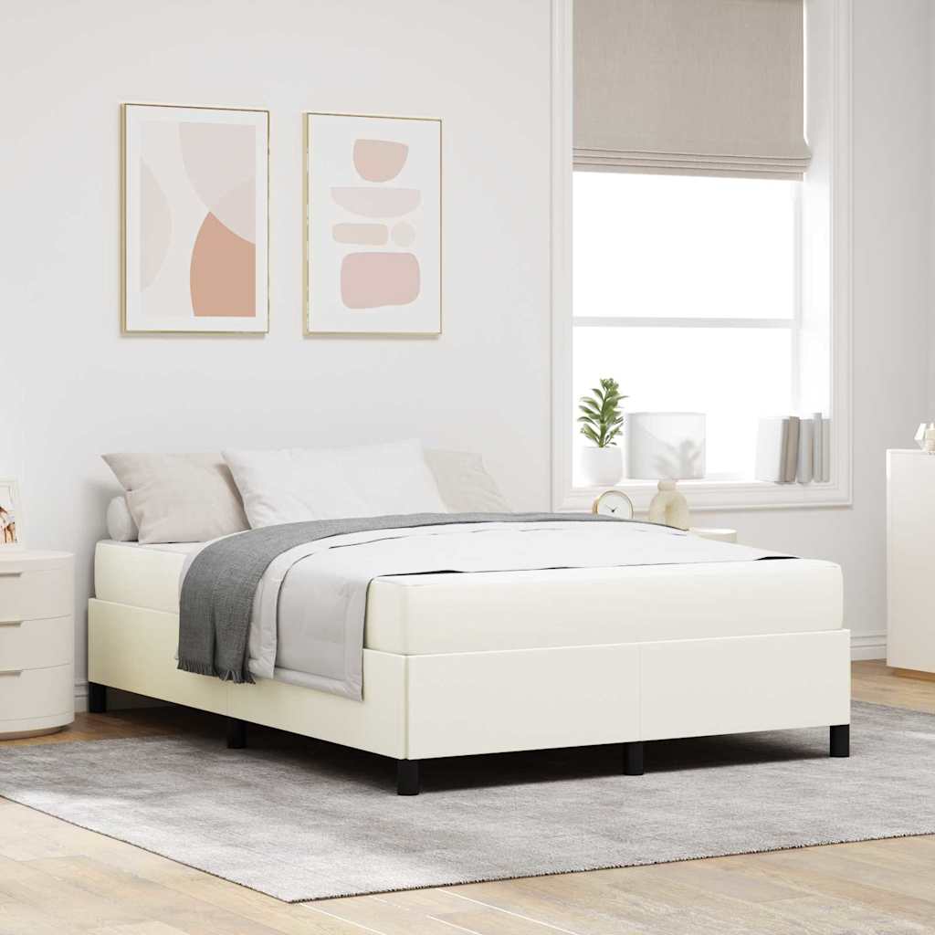 Bedframe met matras Crème 140 x 200 cm Stof is nu te koop bij PeponiXL, paradijselijk wonen!