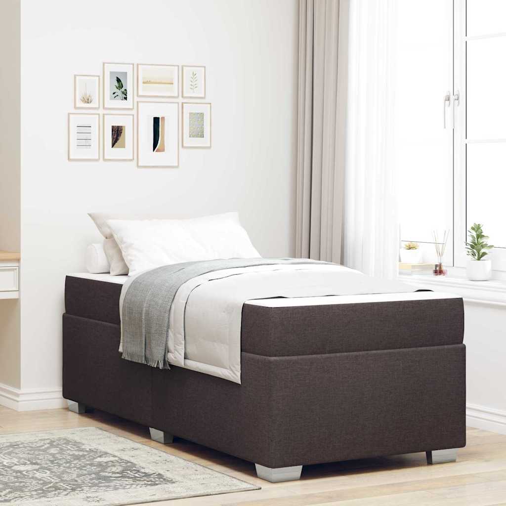 Bedframe met matras Donkerbruin 80 x 200 cm Stof is nu te koop bij PeponiXL, paradijselijk wonen!