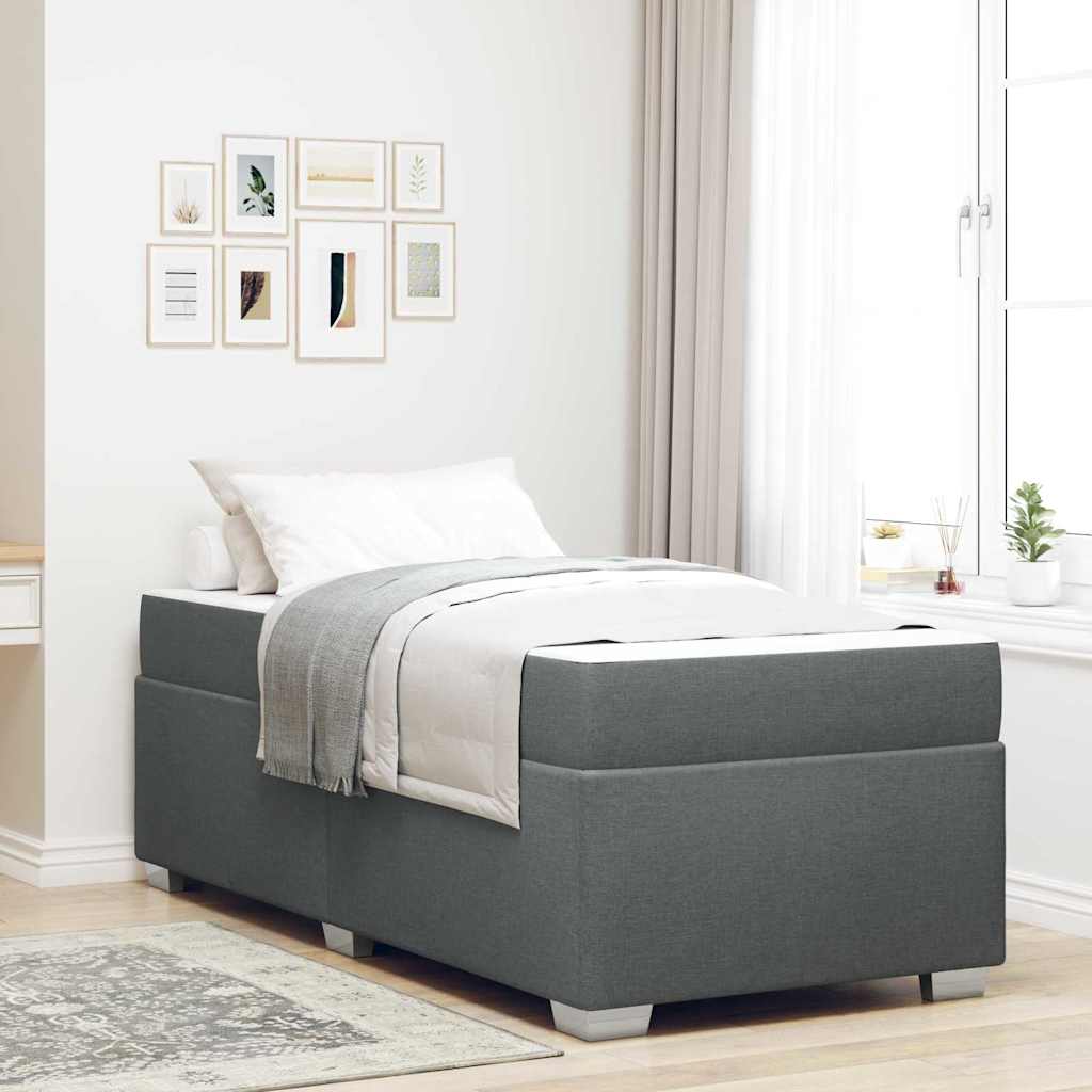 Bedframe met matras Donkergrijs 90 x 200 cm Stof is nu te koop bij PeponiXL, paradijselijk wonen!