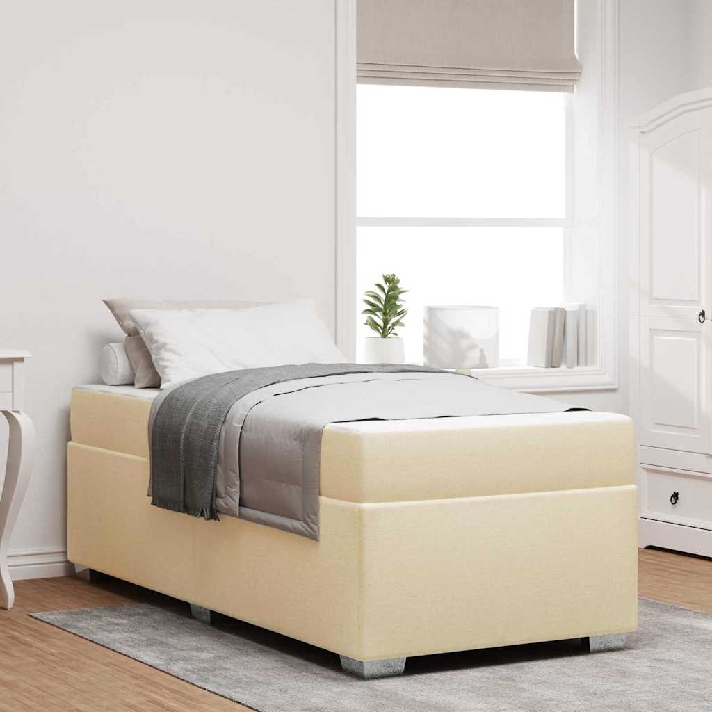 Bedframe met matras Crème 100 x 200 cm Stof is nu te koop bij PeponiXL, paradijselijk wonen!