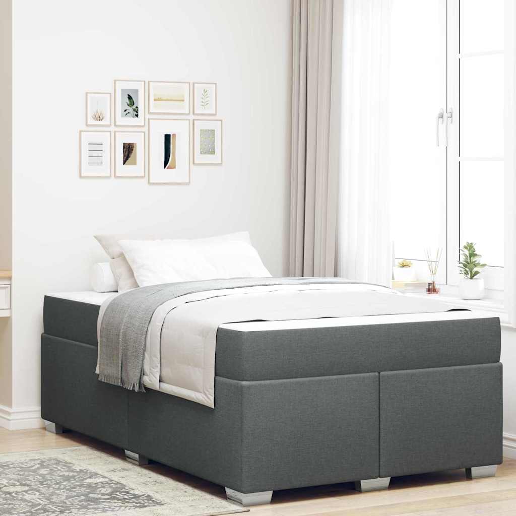 Bedframe met matras Donkergrijs 120 x 190 cm Stof is nu te koop bij PeponiXL, paradijselijk wonen!