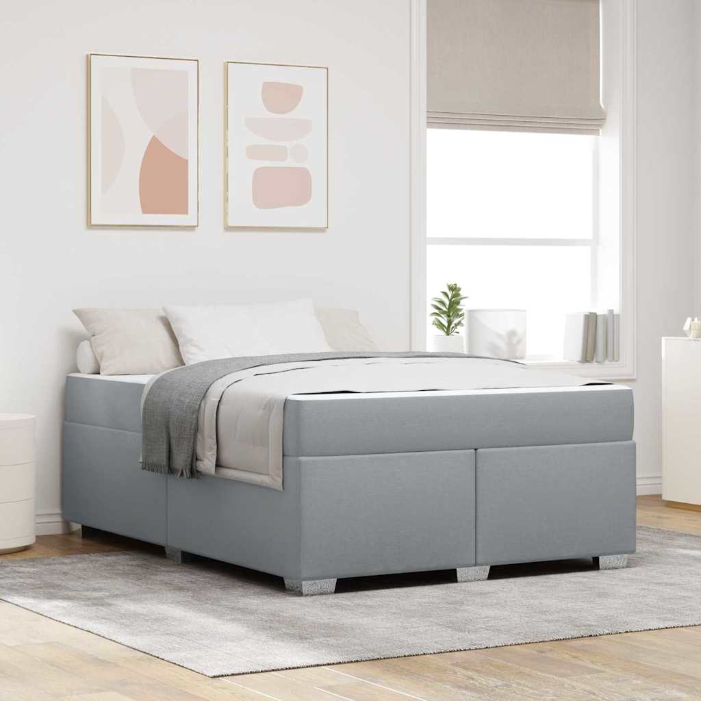 Bedframe met matras Lichtgrijs 160 x 200 cm Stof is nu te koop bij PeponiXL, paradijselijk wonen!