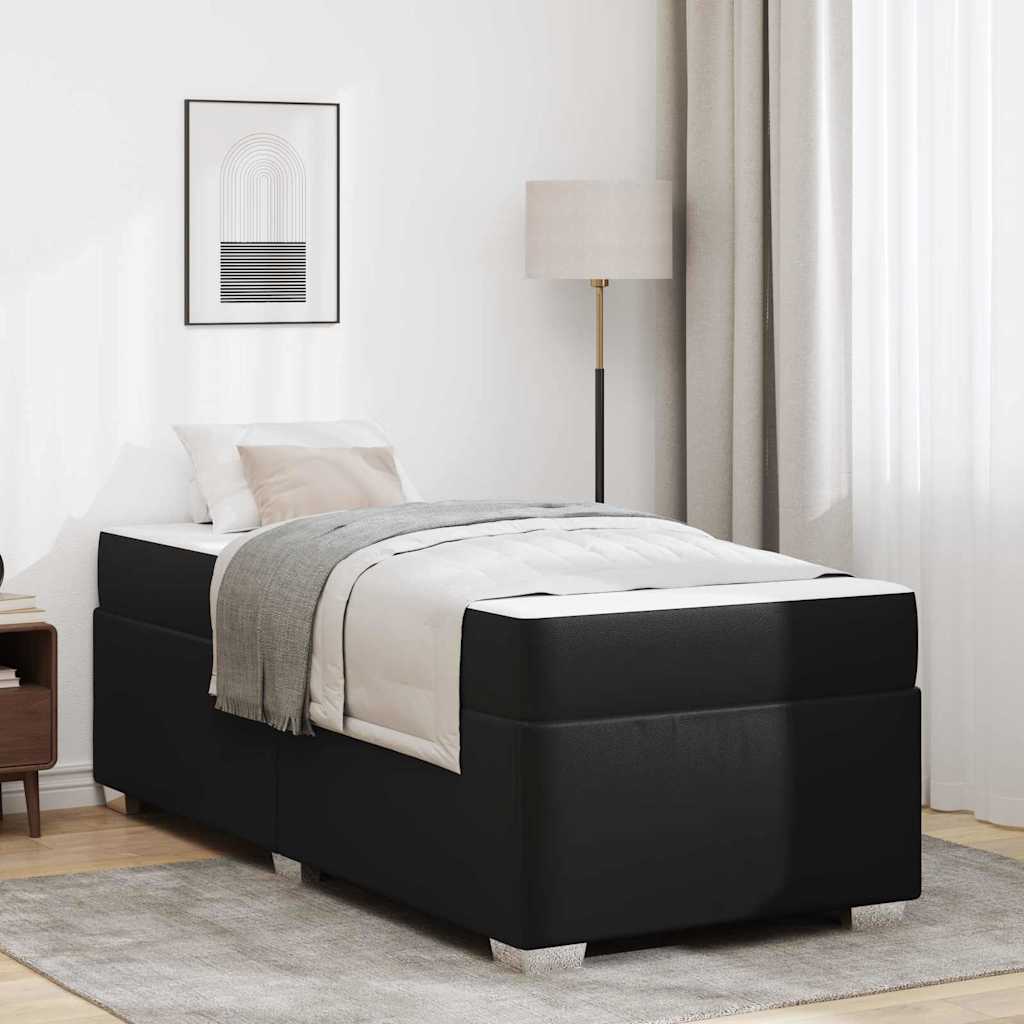 Bedframe met matras Zwart 90 x 190 cm Stof is nu te koop bij PeponiXL, paradijselijk wonen!