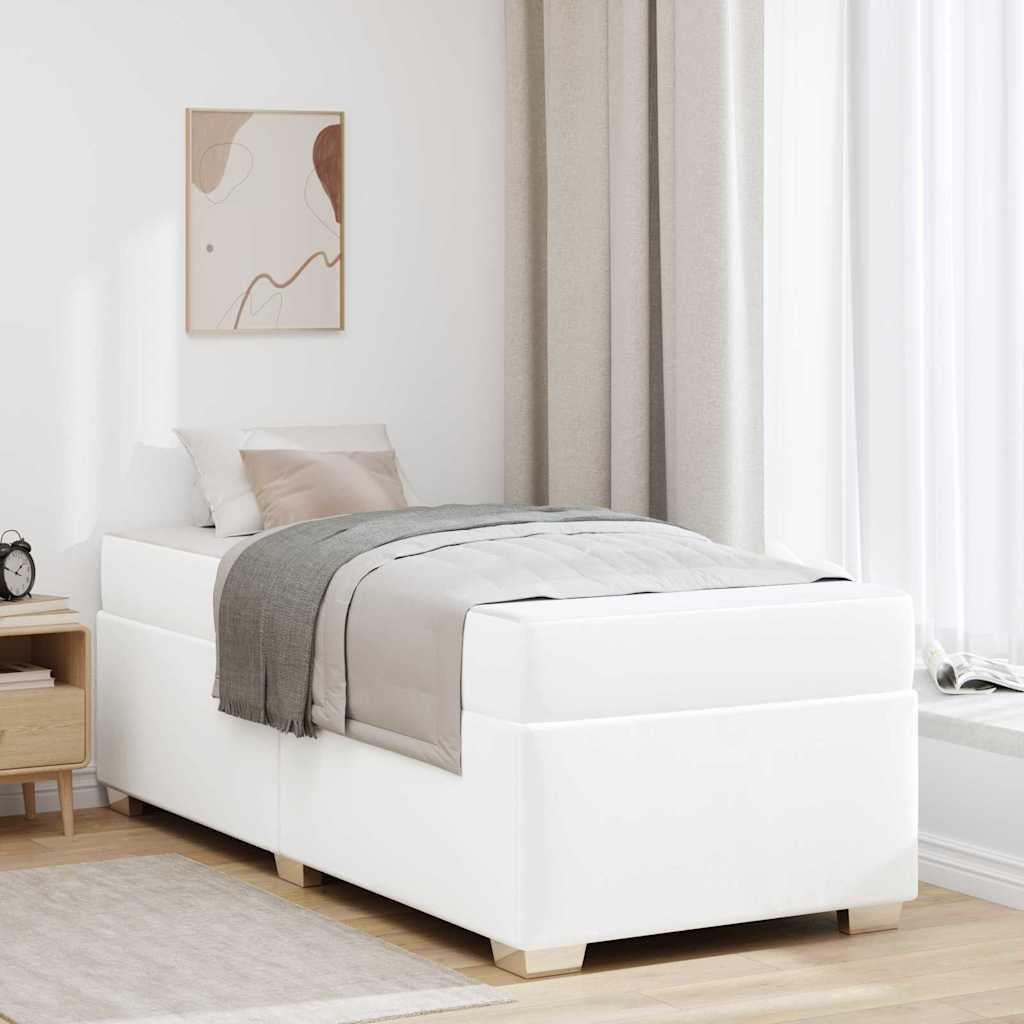 Bedframe met matras Wit 90 x 190 cm Stof is nu te koop bij PeponiXL, paradijselijk wonen!