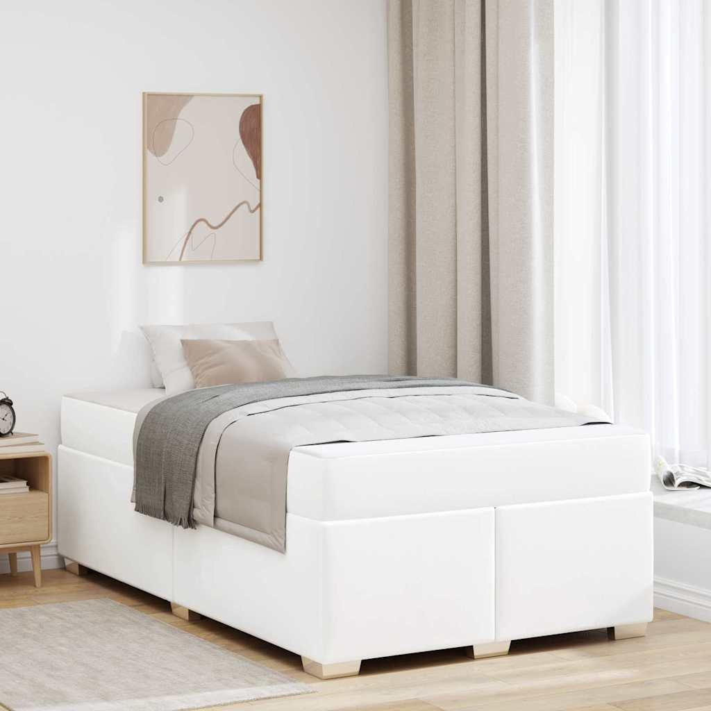 Bedframe met matras Wit 120 x 200 cm Stof is nu te koop bij PeponiXL, paradijselijk wonen!
