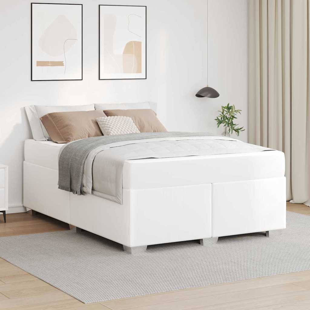 Bedframe met matras Wit 140 x 200 cm Stof is nu te koop bij PeponiXL, paradijselijk wonen!