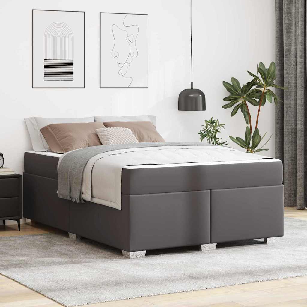 Bedframe met matras Grijs 140 x 200 cm Stof is nu te koop bij PeponiXL, paradijselijk wonen!