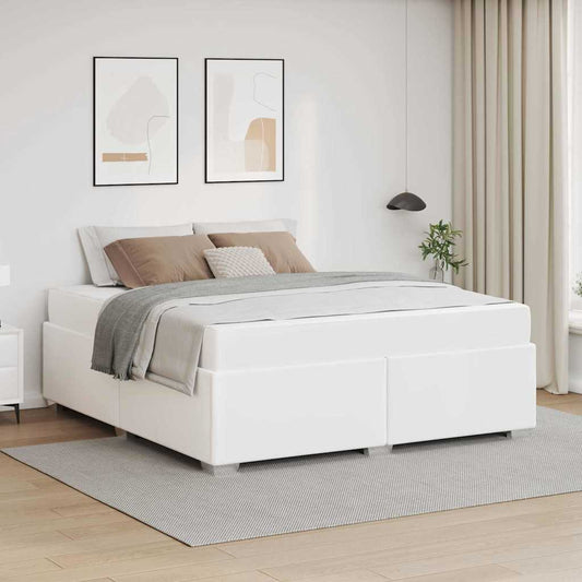 Bedframe met matras Wit 160 x 200 cm Stof is nu te koop bij PeponiXL, paradijselijk wonen!