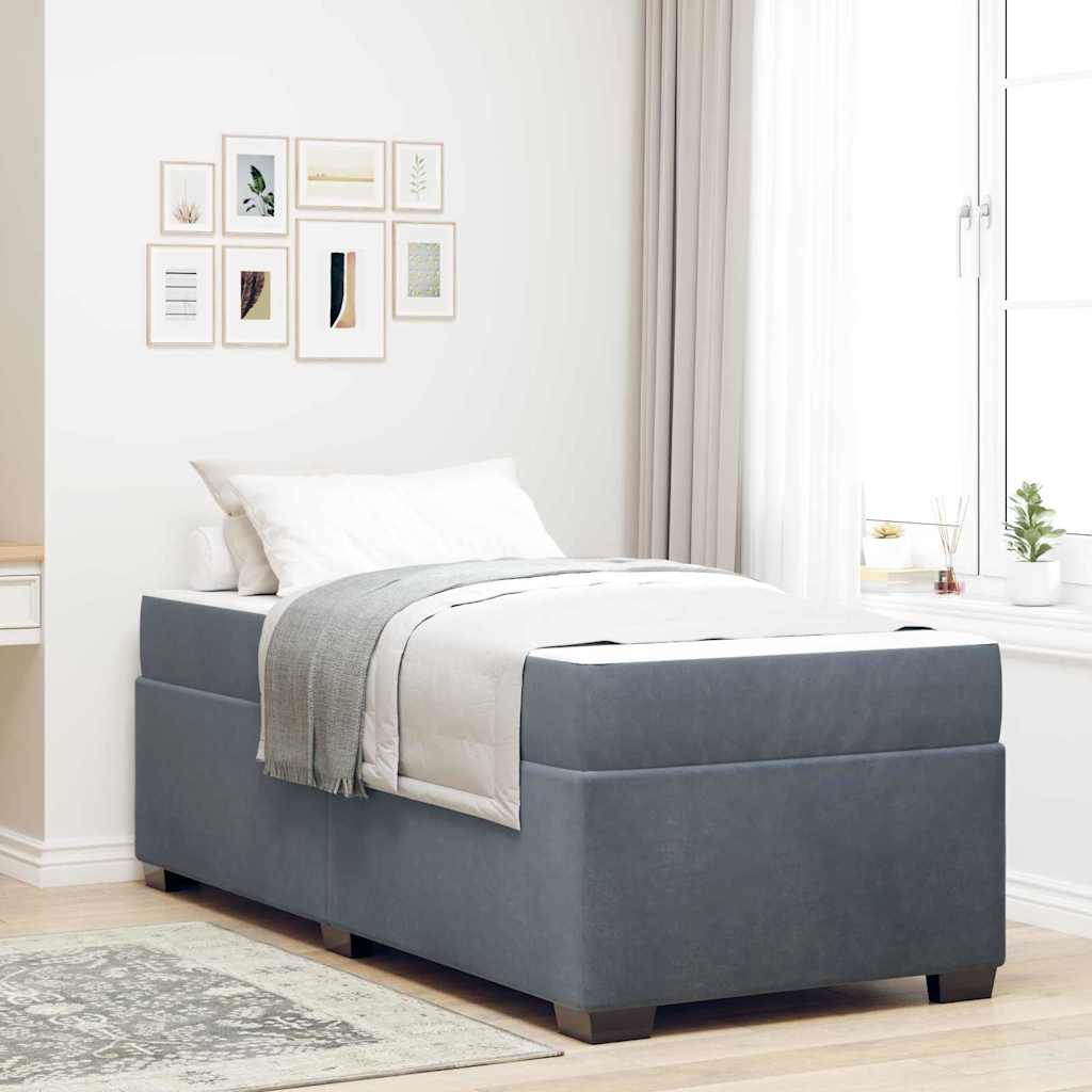 Bedframe met matras Donkergrijs 100 x 200 cm Stof is nu te koop bij PeponiXL, paradijselijk wonen!