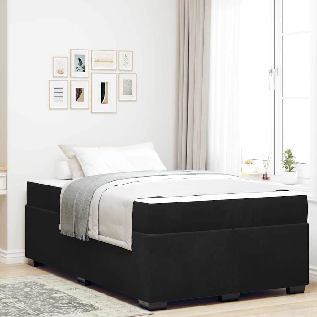 Bedframe met matras Zwart 120 x 200 cm Stof is nu te koop bij PeponiXL, paradijselijk wonen!
