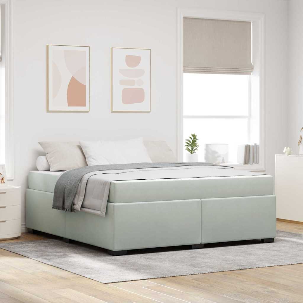 Bedframe met matras Lichtgrijs 180 x 200 cm Stof is nu te koop bij PeponiXL, paradijselijk wonen!