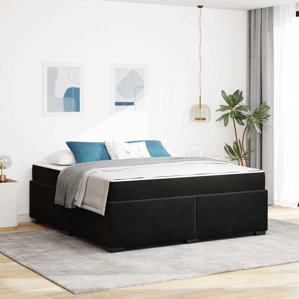 Bedframe met matras Zwart 180 x 200 cm Stof is nu te koop bij PeponiXL, paradijselijk wonen!