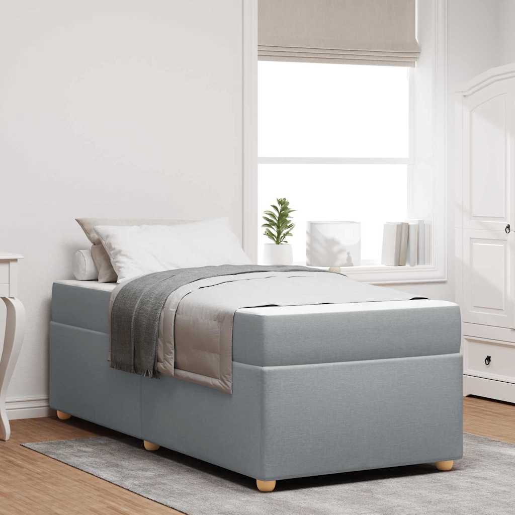 Bedframe met matras Lichtgrijs 90 x 200 cm Stof is nu te koop bij PeponiXL, paradijselijk wonen!