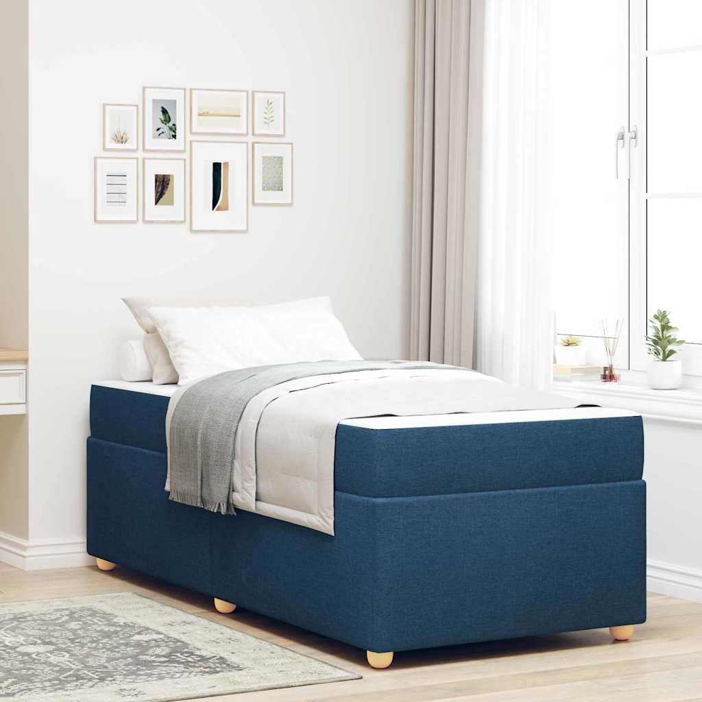 Bedframe met matras Blauw 90 x 200 cm Stof is nu te koop bij PeponiXL, paradijselijk wonen!