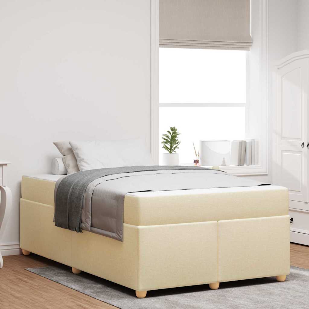 Bedframe met matras Crème 120 x 200 cm Stof is nu te koop bij PeponiXL, paradijselijk wonen!