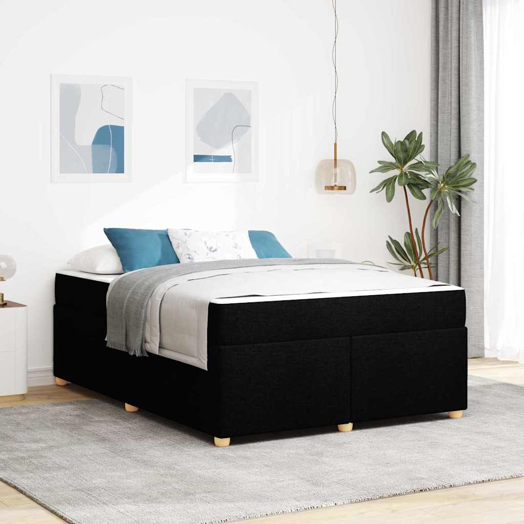 Bedframe met matras Zwart 140 x 200 cm Stof is nu te koop bij PeponiXL, paradijselijk wonen!