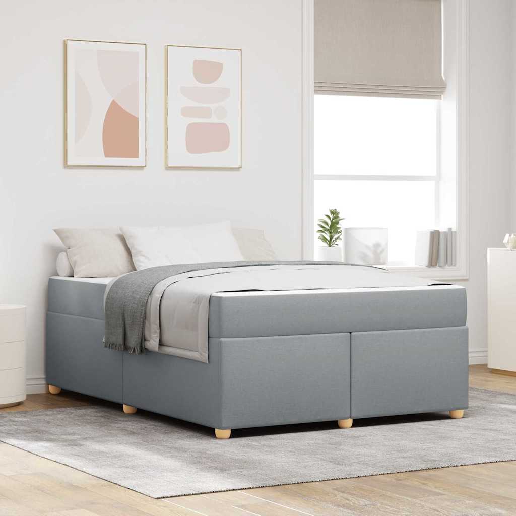 Bedframe met matras Lichtgrijs 160 x 200 cm Stof is nu te koop bij PeponiXL, paradijselijk wonen!