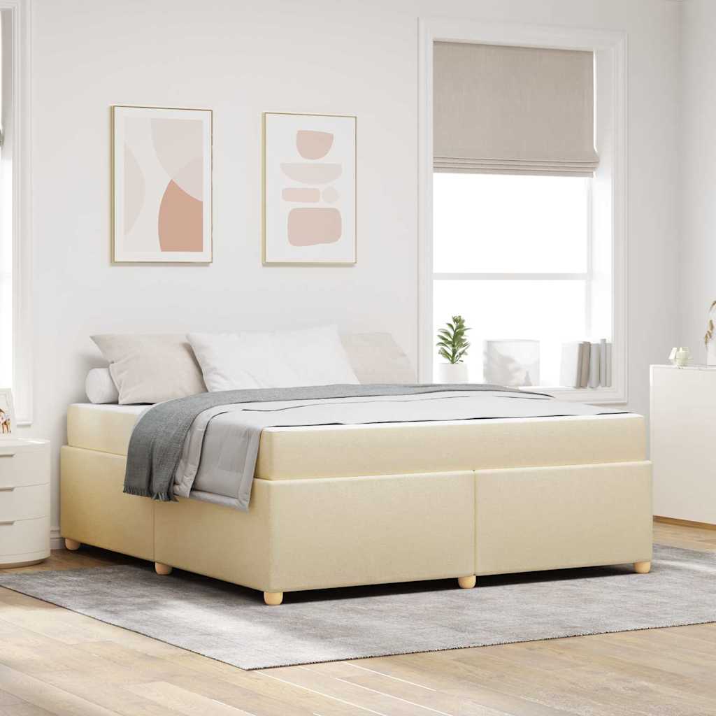 Bedframe met matras Crème 180 x 200 cm Stof is nu te koop bij PeponiXL, paradijselijk wonen!