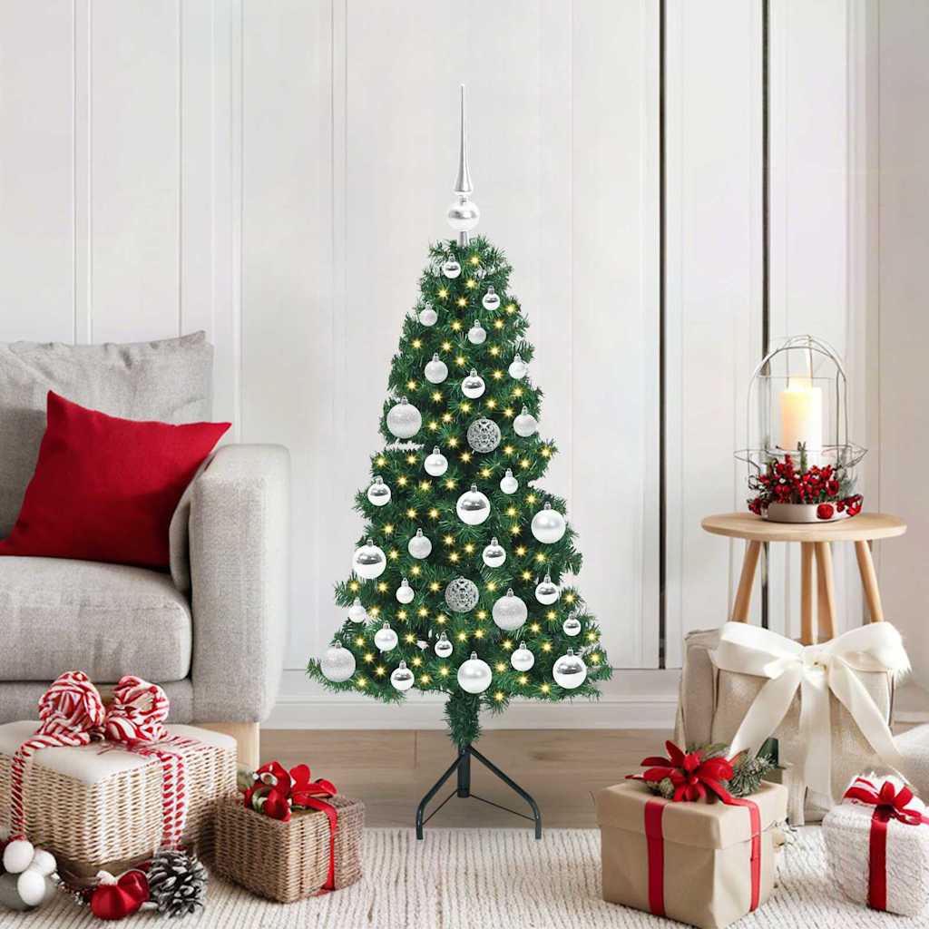 Hoek Kunstkerstboom met 150 LED Groen 120 cm PVC en Metaal is nu te koop bij PeponiXL, paradijselijk wonen!