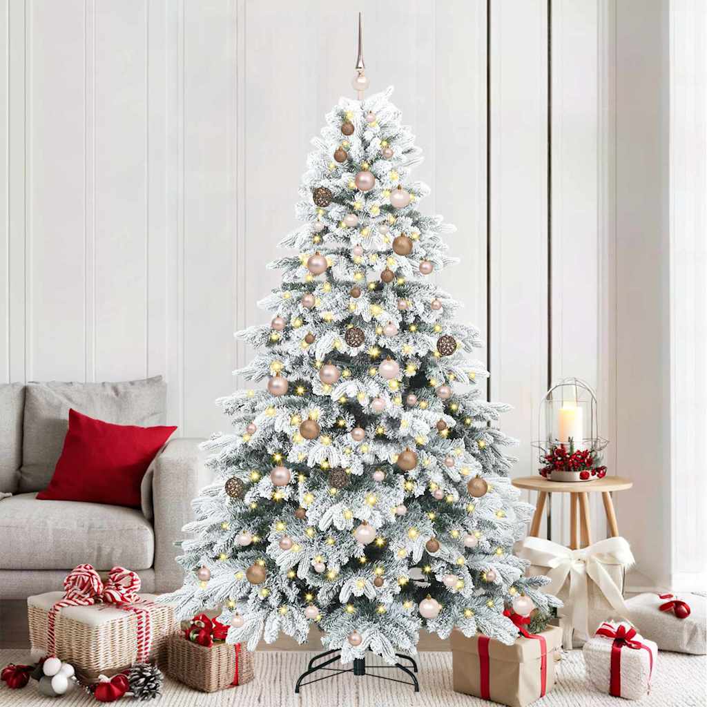 Kunstmatige Inklapbare Kerstboom 210 cm 300 LED's Warmwit is nu te koop bij PeponiXL, paradijselijk wonen!