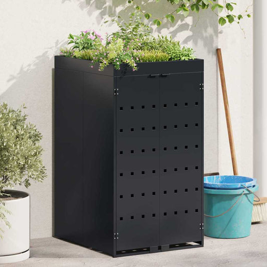 Zwenkwagen Opslag met Plantenbakdak voor Enkel 240L Bak Zwart is nu te koop bij PeponiXL, paradijselijk wonen!
