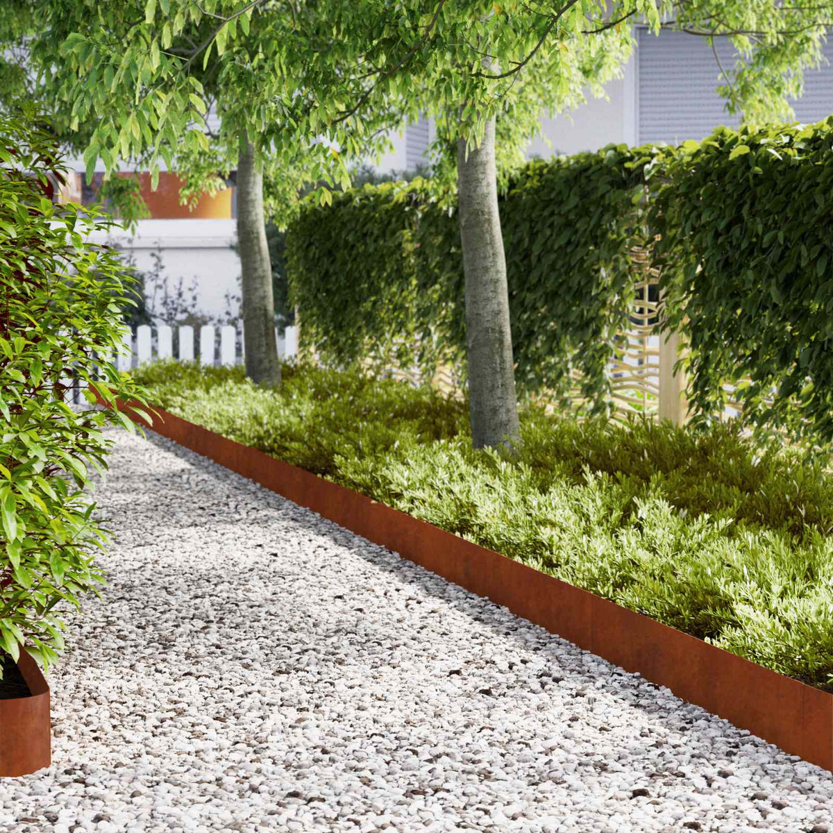 Gazonrand 30 st 20 x 103 cm weervast staal Roestkleurig is nu te koop bij PeponiXL, paradijselijk wonen!