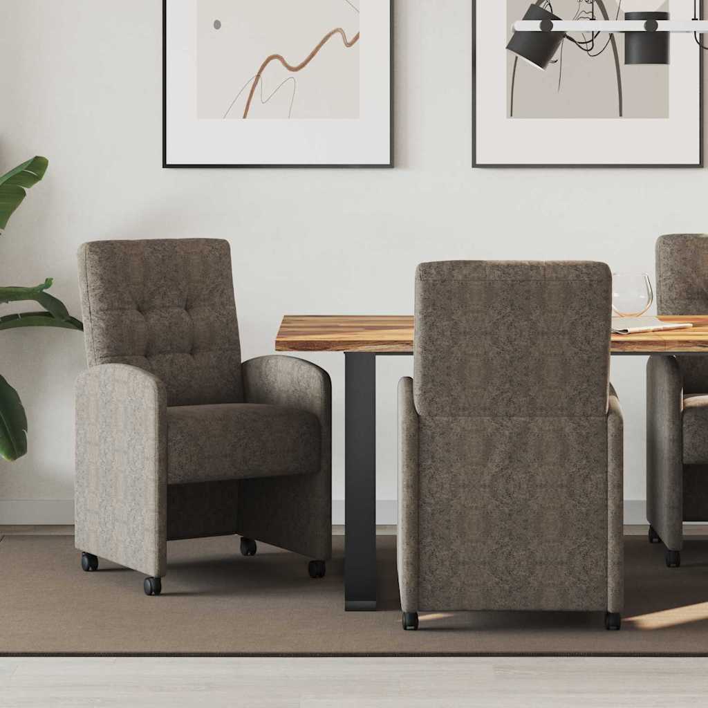 Eetkamerstoelen met Wieltjes 2 pcs Donkergrijs 58 x 67 x 97 cm is nu te koop bij PeponiXL, paradijselijk wonen!
