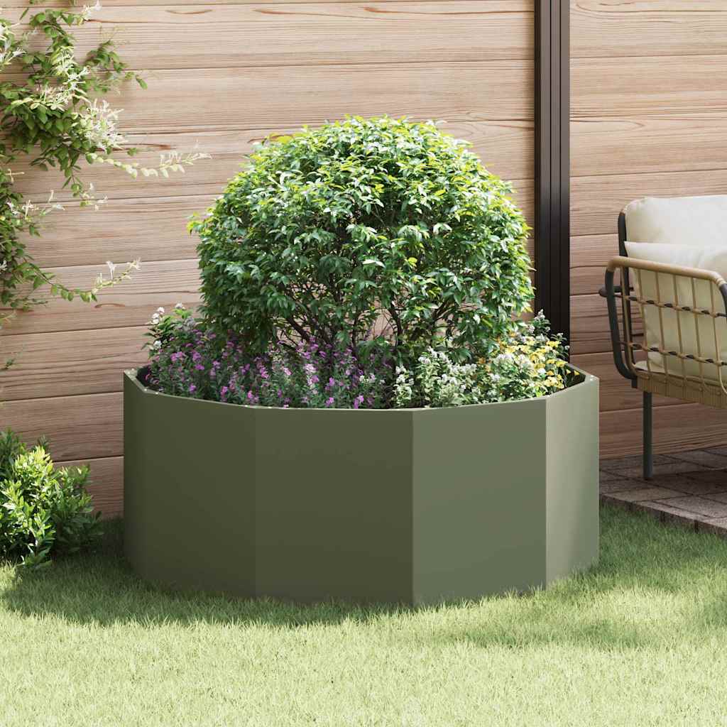 Plantenbak Olijf Groen 120 x 120 x 50 cm Staal is nu te koop bij PeponiXL, paradijselijk wonen!