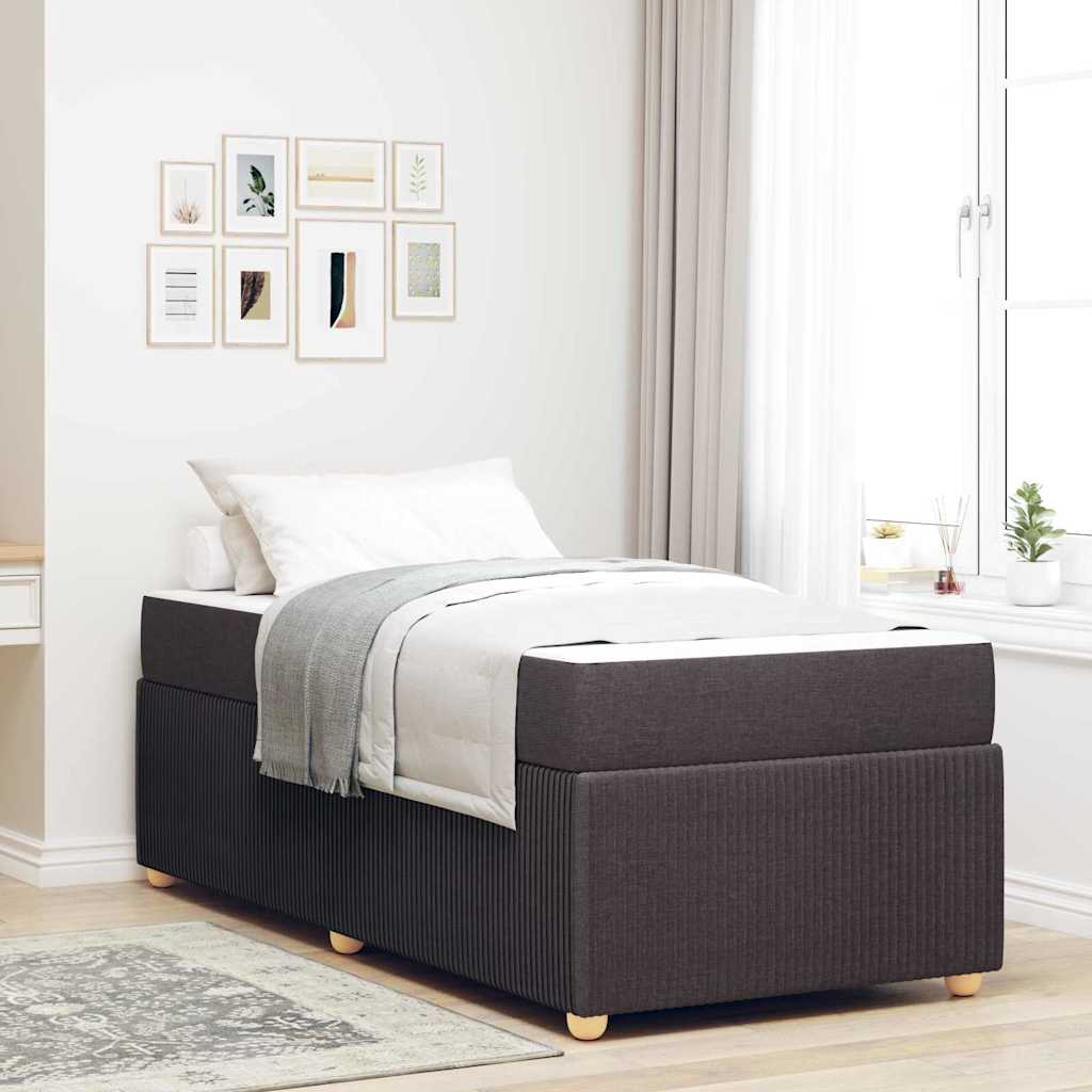 Bedframe met matras Donkerbruin 80 x 200 cm Stof is nu te koop bij PeponiXL, paradijselijk wonen!