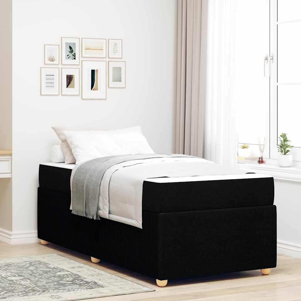 Bedframe met matras Zwart 90 x 200 cm Stof is nu te koop bij PeponiXL, paradijselijk wonen!