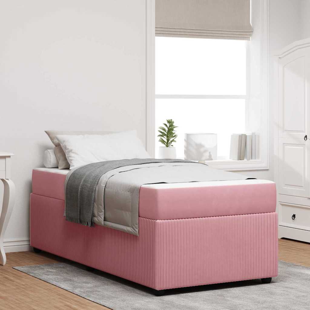 Bedframe met matras Roze 90 x 200 cm Stof is nu te koop bij PeponiXL, paradijselijk wonen!