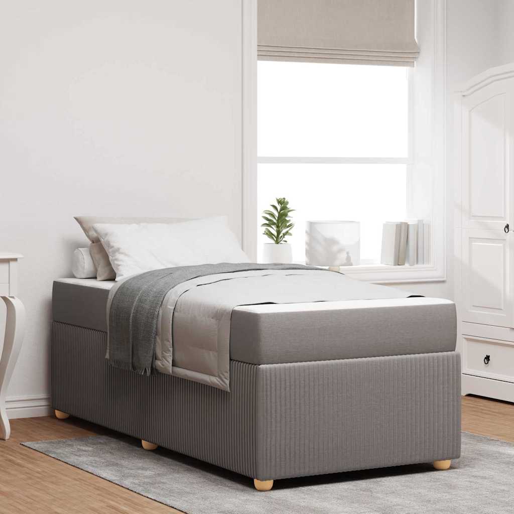 Bedframe met matras Taupe 100 x 200 cm Stof is nu te koop bij PeponiXL, paradijselijk wonen!
