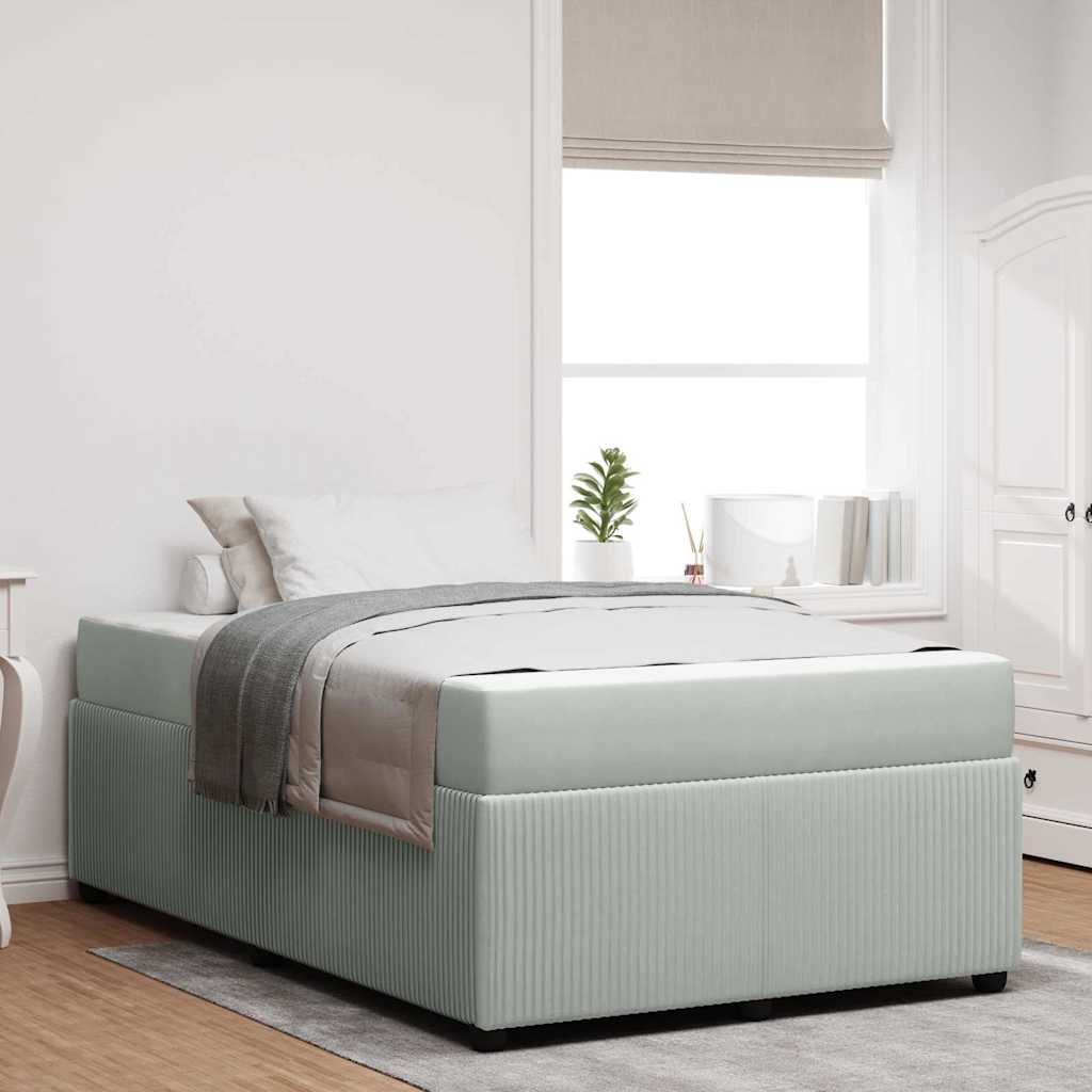 Bedframe met matras Lichtgrijs 120 x 190 cm Stof is nu te koop bij PeponiXL, paradijselijk wonen!