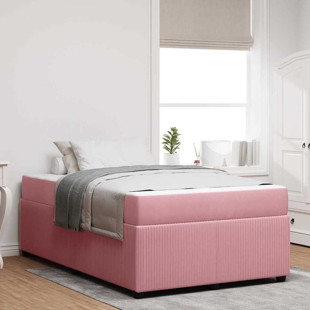 Bedframe met matras Roze 120 x 190 cm Stof is nu te koop bij PeponiXL, paradijselijk wonen!