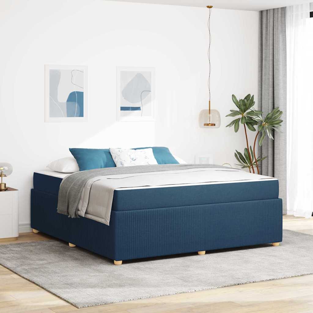 Bedframe met matras Blauw 180 x 200 cm Stof is nu te koop bij PeponiXL, paradijselijk wonen!