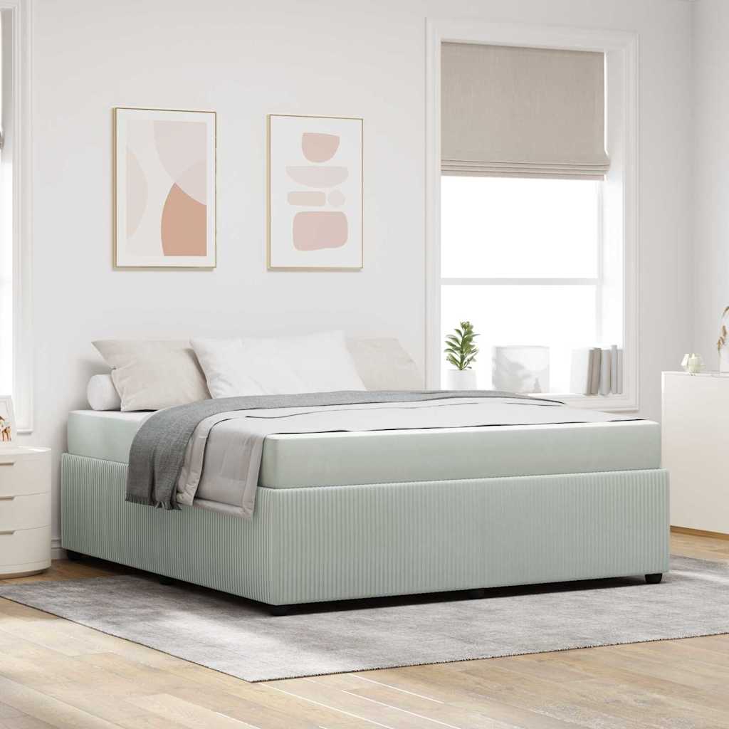Bedframe met matras Lichtgrijs 180 x 200 cm Stof is nu te koop bij PeponiXL, paradijselijk wonen!