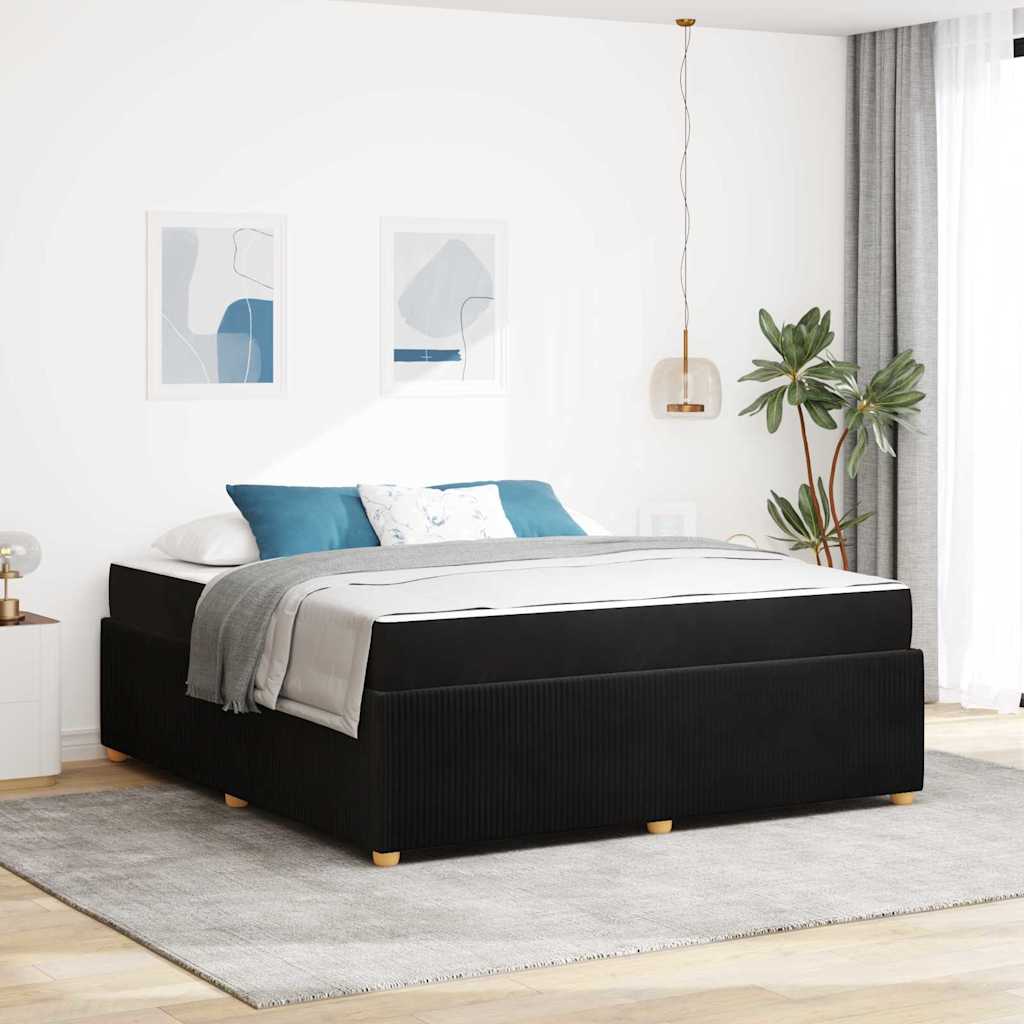 Bedframe met matras Zwart 180 x 200 cm Stof is nu te koop bij PeponiXL, paradijselijk wonen!