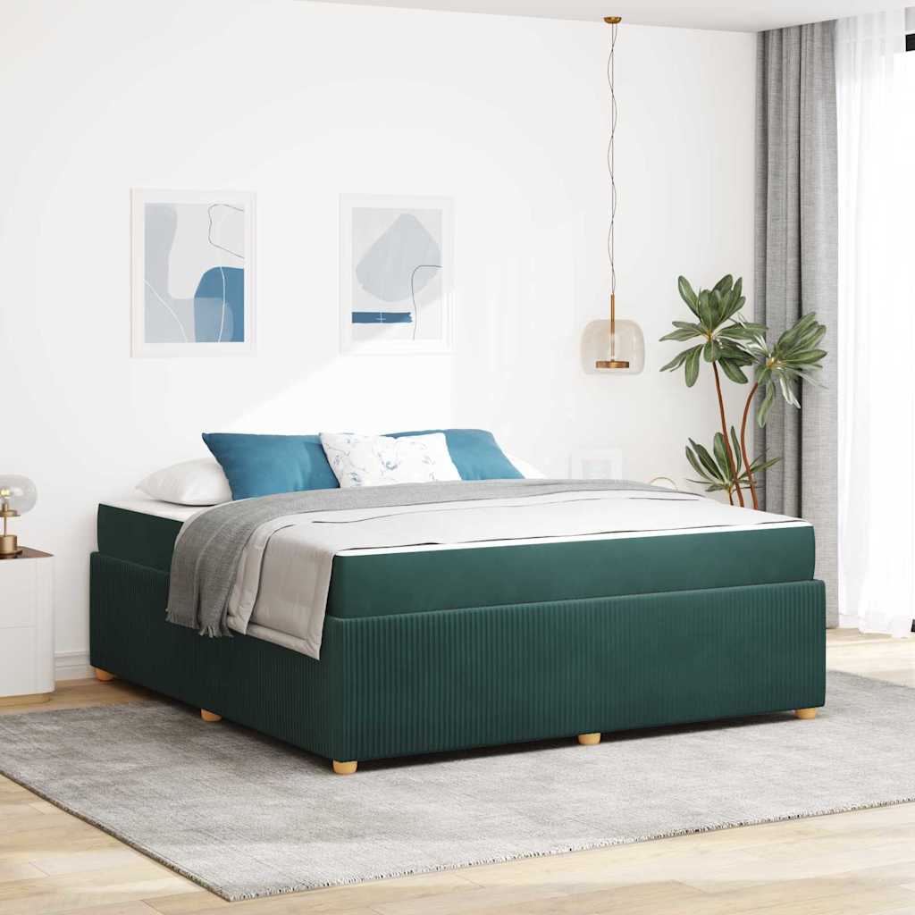 Bedframe met matras Donkergroen 180 x 200 cm Stof is nu te koop bij PeponiXL, paradijselijk wonen!