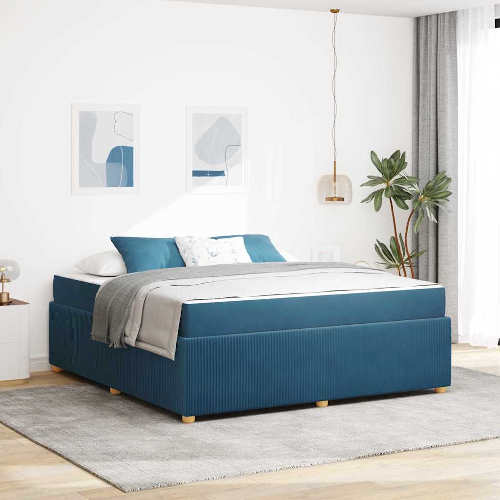 Bedframe met matras Blauw 180 x 200 cm Stof is nu te koop bij PeponiXL, paradijselijk wonen!