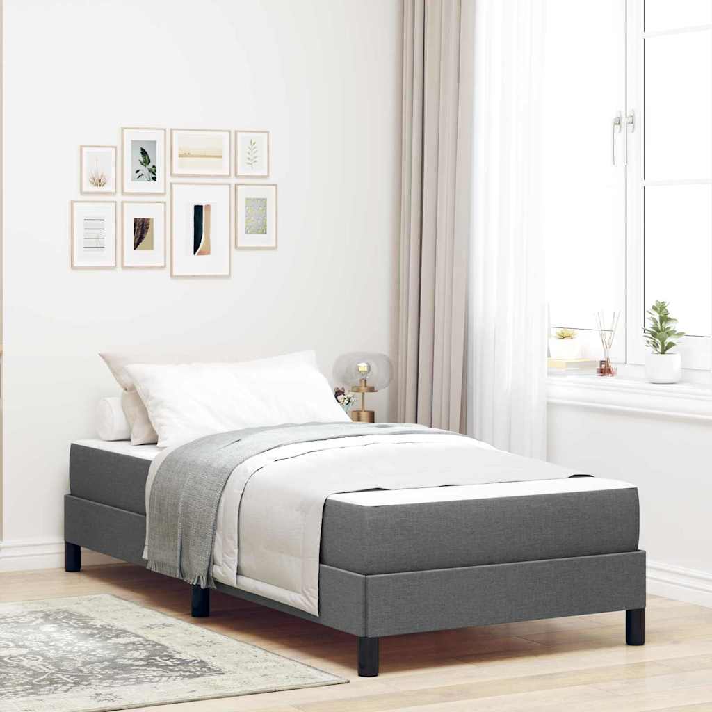Boxspringbed met matras Donkergrijs 90 x 190 cm Stof is nu te koop bij PeponiXL, paradijselijk wonen!