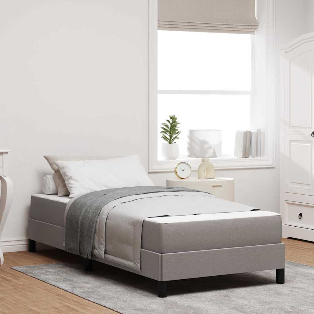 Boxspringbed met matras Taupe 90 x 190 cm Stof is nu te koop bij PeponiXL, paradijselijk wonen!