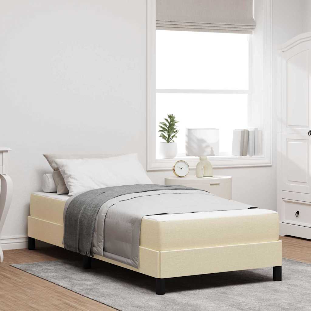 Boxspringbed met matras Crème 90 x 190 cm Stof is nu te koop bij PeponiXL, paradijselijk wonen!