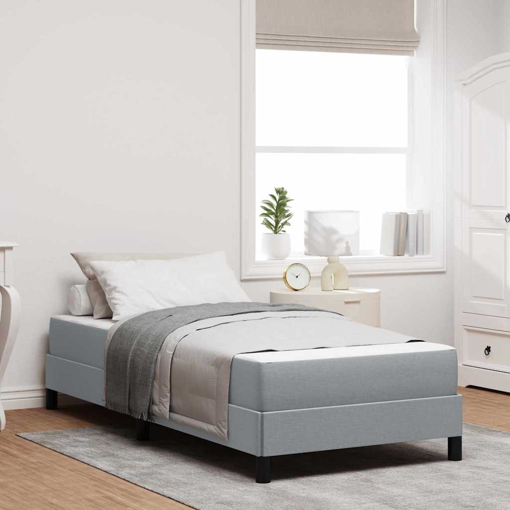 Boxspringbed met matras Lichtgrijs 100 x 200 cm Stof is nu te koop bij PeponiXL, paradijselijk wonen!