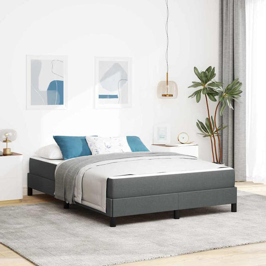 Boxspringbed met matras Donkergrijs 160 x 200 cm Stof is nu te koop bij PeponiXL, paradijselijk wonen!
